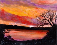 Print Title: Sunset Lake